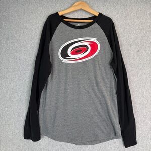 Boys Carolina Hurricanes Size XL /‎ 14 Grey Team Athletics Long Sleeve Tee Shirt